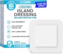 JJ CARE Adhessive Island dressing [Pack of 50], 6x6 Sterile Beared Gauze dressing, Breathable Island 伤痕穿戴 个人包装 高度厌倦的非斯地克中心 Pad