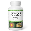天然因子,Turmeric & Bromelain 450 mg,肌肉和联合支持,90 Capsules