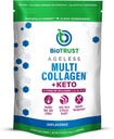 BioTrust Multi Collagen Protein Powder + Keto MCT Oil - 5 Types (I, II, III, V, X) & 100% Caprylic Acid C8 - Support Elevated Ketones, Metabolism, Joints & Beauty All in 1 Collagen Powder (Unflavored)