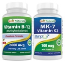 最佳天然维生素B12 6000 mcg & 维生素K2(MK7)与D3