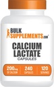 Bulk Assupports.com 钙乳酸钙 - 钙乳酸钙补充物 200mg - 钙乳酸钙补充物 2 Capsules per service - 120天供应,240 Capsules
