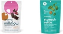 UpSpring Milkflow Soft Chews,配有Fenugreek & Blessed Thetle + UpSpring Stomach Settle Drops 配有姜汁,柠檬,斯皮尔明特和B6的母乳补充剂,用于偶发性Nausea Relief/Upset Stomach.