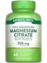 Nature's Truth Magnesium Citrate Softgels → 250mg → 60 Counter → 高吸收 → Non-GMO & Gluten 免费补充