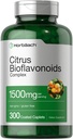 Horbäach Citrus Bioflavonoids 补充 | 1500mg | 300 Caplets | Vegetarian, 非 GMO, 和 Gluten 自由公式 | 数值大小