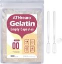 大小 00 空格莱廷盖普尔, 带有 2 个微勺 - 1000 个空格莱恩盖普尔 - Gel Pill Capsules 供粉末补充