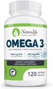 三强Omega 3 鱼油盖 高环保局和DHA 1000mg 100% 天然基本脂肪酸