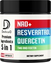 NAD补编500mg - 纯NAD补编 - 与Fisetin,TMG,Resveratrol和Quercetin组合 - 能源和DNA修复,老化防御,大脑功能 - 60个卡普尔