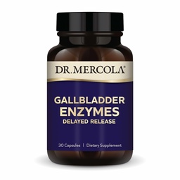 Mercola Gallbladder Enzymes博士 - Gallbladder 和 消化性健康支持 - 包括 Pancreatic Protaase, Amylase & Lipase - 非GMO, Gluten-Free & Soy-Free - 30 延迟释放 Capsules(30架)