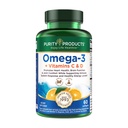 纯度产品-Omega-3+维生素C & D,60软胶