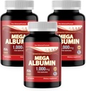 K&C博士 HNHusa Mega Albockin 蛋白质 1000mg 540平板电脑 健康肾肝功能 健康整体健康支持 能源生活平衡补充 180tabs 3pk