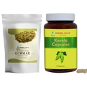 HERBAL HILLS Gurmar 茶粉和Karela Capsules 包装2 Combo