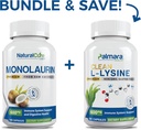天然Cure Labs Bundle: Premium Monolaurin 600mg + 清洁 L-Lysine 600mg 化学反应