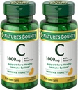 自然丰厚的维生素C + 玫瑰皮, 免疫支持, 1000mg, 毛皮, 100 Ct - 包2