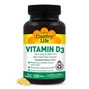 乡村生活 维生素 D3 2500 IU – 非Fish 衍生物 高潜力 维生素 D3 用于骨强,免疫支持和钙吸收 – 认证无胶,200软胶