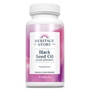 HERITAGE STORE Black Seed Oil Liquid Capsules 650mg, Nigella Sativa Oil Supplement with Thymoquinone, Omega 3 6 9, Antioxidant, Cholesterol, Digestive, Joint & Immune Support*, Vegan, 45 Serv, 90ct