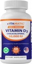 维生素D3 50 000 IU(如Cholecalciferol),每周剂量,1250毫克,60Veggie Capsules 1年供应,渐进公式帮助维生素缺乏(60个计数(一包))