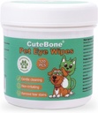 CuteBone Pet Eye 擦拭120 计数 - 狗和猫的温柔和舒缓的擦拭,去除污泥、眼泪和碎片,防止眼部感染,自然成份,安全和易于使用