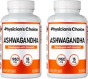 物理家的CHOCE Ashwagandha 1950mg 有机 Ashwagandha 根粉与黑椒抽取,压力支持,Mood支持补充,90 Veggie Ashwagandha Capsules - 2 PCK