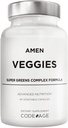 阿门·维吉斯,《蔬菜日报》维生素补充品,蔬菜 Vegan Blend & Father-Food Raw Greens 多维塔明 Capsules,蘑菇综合体,超级食品,矿物,绿色蔬菜营养剂,Non-GMO, 90 cm