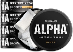 全装Alpha Nootropic 邮袋(芒果) - 5罐 - 每罐15个邮袋 - 有效的Nootropic 交付,Nic 邮袋替换 - 更快吸收,Alpha GPC,L-Tyrosine,GABA