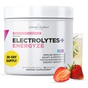 Livingood Daily Electrolytes Powder, Electrolytes Hydrotion Powder with Vitamin C, Taurine, D Ribose & FOS, 糖无电解质饮用混合剂, Keto, Gluten Free, 草莓柠檬汁, 30种服务