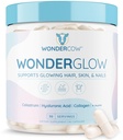 WONDERCOW 毛皮和直肠维生素 w/Bovine Colostrum, Collagen, Hyaluronic Acid, Biotin, Zinc, & Lactoferrin 支持更快的毛发生长,更强的钉子和光滑皮肤 (30架,Capsule)