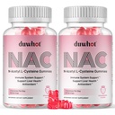 NAC Gummys 600mg, N Acetyl Cysteine 补充 NAC 抗氧化剂和免疫剂支持、肺和肝健康、天然草莓 Flavor, 120厘米