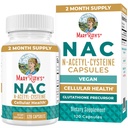 玛丽·鲁斯有机物 NAC 补充 N-乙酰基 Cysteine → 2个月供应 NAC 1000mg 每服务 → Vegan Capsules → Gluthamine 前体 → 氨基酸 → 非GMO → Gluten Free → 120 伯爵 → 60 服务