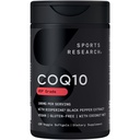 体育研究 CoQ10(100mg) 增强w/椰油和生物素(黑辣椒) 更好的吸收 | Vegan认证,非GMO认证(120 Veggie Softgels)