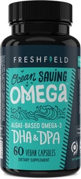 海洋拯救Omega,藻类Omega 3,DHA补编,2-月供应,可持续来源,每卡普尔最高DHA水平(440毫克),w/DPA