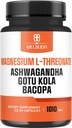 L-Threonate镁Capsules 1010mg - 5in1 与 Ashwagandha Root, Gotu Kola Leaf & More - 阳性黏液、脑健康、记忆能力、浓度和能源生产支持 - 60 Capsules