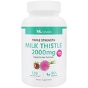 ML Naturals Triple Milk Thetle 2000 mg (高剂量和概率Silymarin 192 mg / service),120 蔬菜卡普尔(4个月供应). 支持肝脏健康、NSF认证和cGMP-Compliant