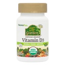 Natures Plus of Life Garden 认证有机维生素D3 - Cholecalciferol 5000 iu, 60 Vegan Capsules - 全食品工厂补充 - 蔬菜,无葡萄糖 - 30种服务