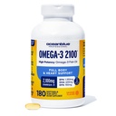 Oceanblue专业Omega-3 2100 – 180 cm – 与高概率环保局,DHA,DA – Wild-Caught – Orange Flavor (90 Services)合作的三强无鱼油补充剂.