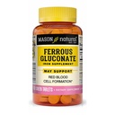 Mason Natural Ferrous Gluconate - 支持红血球形成,胃铁补充品上的温柔,100块平板