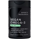 运动研究 Vegan Omega-3 来自藻类石油的鱼油替代品 - Vegan DHA和EPA脂肪酸的最高水平 QQ N-GMO测试和Vegan认证 - 60 Vegie Softgels (Carragenan Free)