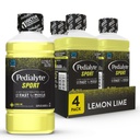 Pedialyte 运动电解质饮用,快速水解 5 键电解质用于肌肉支持 在运动前,期间,和之后,柠檬莱姆, 1升, 包4