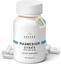 Cheers Magnesium Citrate 320mg | Supports Muscle & Nerve Health, Immune Boost & Stress Relief | Magnesium Supplements with Vitamin B6 & Zinc | Non-GMO, Vegan, No Artificial Ingredients | 90 Capsules
