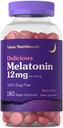 Carlyle Tahoe 营养素 Melatonin Gummys 12mg 180 伯爵 Berry Flavor Gummy 免费药品补充 QQ Vegan, Non-GMO, Gluten Free