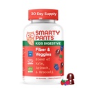 SmartyPants Kids Fiber & Vegies: 给孩子的预生纤维,配以胰岛素的纤维补充剂,有机绿色Vegie Blend, Vegan, Gluten Free, 混合Berry Flavor, 60 Counter(30日供应)