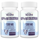 Bovine Colostrum Capsules 补充 1300mg - 超高 60% IgG Bovine Colostrum - Gut, Bone, 锻炼, Immune - 120 Capsules