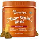Zesty Paws Tear Stain 支持对狗的软咀嚼 - 用于眼湿+视觉和免疫支持 - 功能补充 鱼油,Lutein, Cranberry & Vitamin C - 鸡肉Flavor - 90 ct