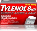 Tylenool 8 Hour Muscle Aches & Pain Acetaminophen 肌肉和联合疼痛药片,100厘米