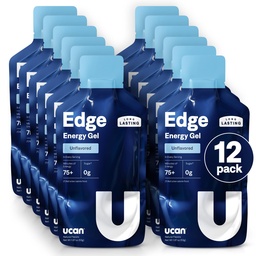 UCAN Edge Energy Gel Shots, 不受欢迎(12, 2 Ounce Packets) 用于跑步,训练,健身,自行车, Crossfit QQ 无糖, Vegan, & Keto 友好能源