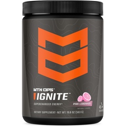 MTN OPS Ignite 能量饮料粉,Gluten 自由诺热带 补充饮料 混合饮料,L Arginine,L Citrulline, Cafeine & Notropic 自由糖饮料 混合饮料,45种服务品,Pink Lemonade