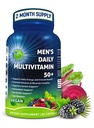 男子日报Multivitamin 50 Plus - Vegan Methylized Multivitamin for Men 50 and Over - Saw Palmetto, Biotin,有机超级食品,Lutein - Eye, Energy, Gut, Health Supports - 方便燕子卡普苏尔斯