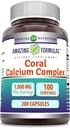 惊人的公式 珊瑚钙复合物 补编 + 1000 Mg → 200 Capsules → 非 GMO → Gluten-free → 制造于美国
