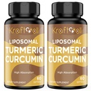 Liposomal Turmeric Curcumin 2200毫克,加黑椒,用于强化吸收和联合支持,60个软胶(2瓶)