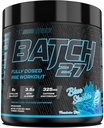 TC 营养批量 27 工作前粉 - 8g Citrulline, 3.5g Beta Alanine, 2.5g Betaine, 325mg Cafeine QQ 即时能量, 聚焦, 泵, & 强 QQ 氮氧化物助推器 20 sv(蓝色 Slushie)