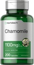 Horbäach Chamomile Flower Extract \ 200 pills \ 1100mg Capsules \ Non-GMO, Gluten 免费补编